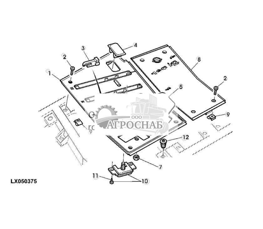 ДЕТАЛИ ОБШИВКИ БЕЗ ОРГАНА УПРАВЛЕНИЯ ОСИ БАЛАНСИРА 